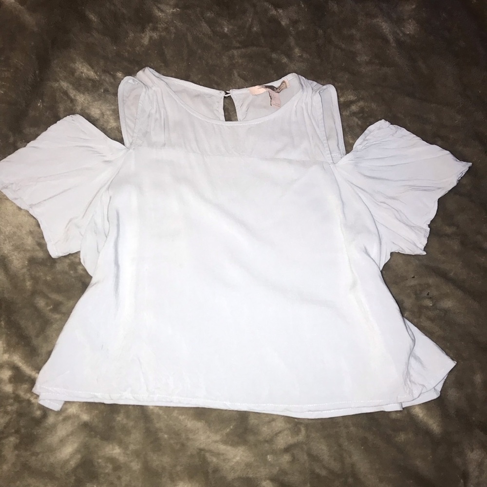 Light Blue Forever 21 Off the Shoulder Top